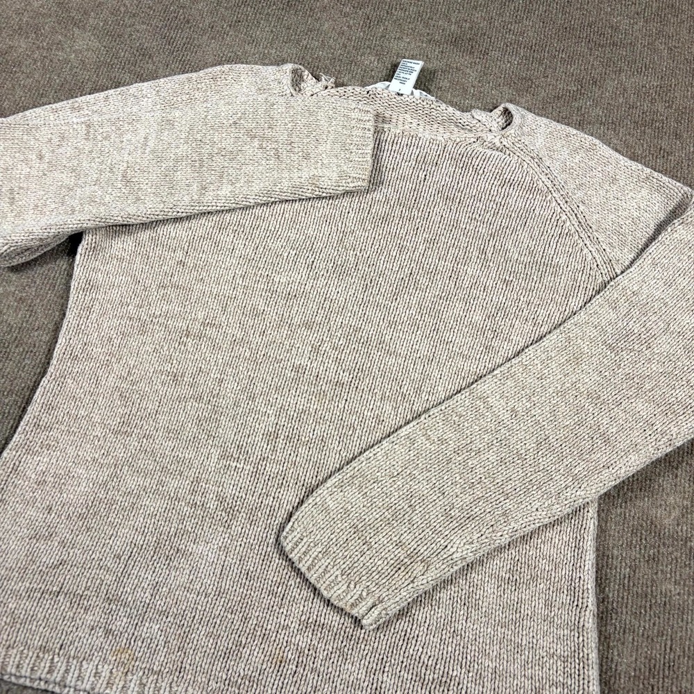 Josephine Chaus Sweater Womens M Beige Knitted Raglan Sleeve Boat Neck Pullover